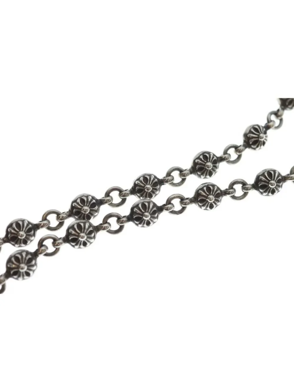 Chrome Hearts 1 Crsbl Chn Filig Crs Xsm Cross Ball Filigree Necklace Silver